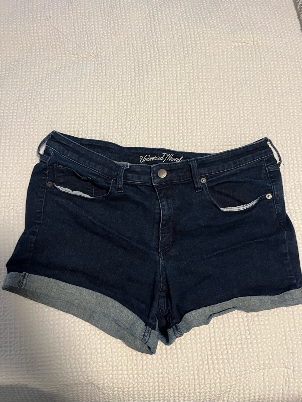Universal Thread Navy Roll-Cuff Denim Shorts
